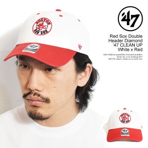 '47 フォーティーセブン Red Sox Double Header Diamond ’47 CLEAN UP White x Red メンズ キャップ ローキャップ レッドソックス atfca