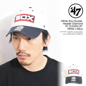 '47 フォーティーセブン White Sox Double Header Diamond ’47 CLEAN UP White x Navy メンズ キャップ ホワイトソックス atfcap