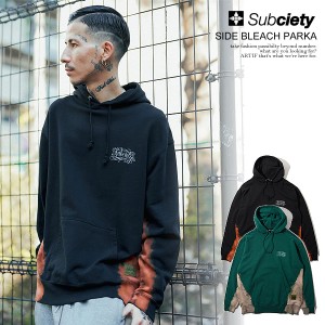 30％OFF SALE セール SUBCIETY サブサエティ SIDE BLEACH PARKA subciety メンズ パーカー プルオーバー 送料無料 atftps