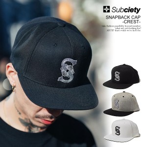 SUBCIETY サブサエティ SNAPBACK CAP-CREST- メンズ キャップ ベースボールキャップ 6パネル ストリート atfcap