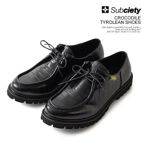 SUBCIETY サブサエティ CROCODILE TYROLEAN SHOES メンズ チロリアンシューズ シューズ 靴 フットウェア フェイクレザー atfacc