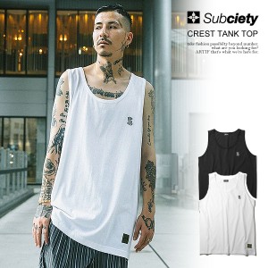 SUBCIETY サブサエティ CREST TANK TOP subciety メンズ タンクトップ ノースリーブ インナーウェア ストリート atftps