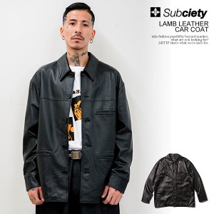 30％OFF SALE セール SUBCIETY サブサエティ LAMB LEATHER CAR COAT subciety メンズ ジャケット カーコート レザージャケット atfjkt