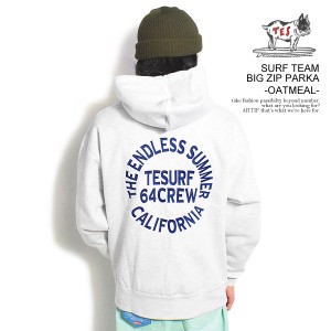 The Endless Summer エンドレスサマー TES SURF TEAM BIG ZIP PARKA -OATMEAL- メンズ パーカー ジップパーカー 送料無料 atftps