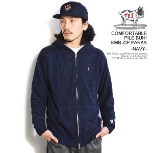 The Endless Summer エンドレスサマー TES COMFORTABLE PILE BUHI EMB ZIP PARKA -NAVY- メンズ パーカー ジップパーカー atftps