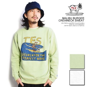 The Endless Summer エンドレスサマー TES MALIBU BURGER CREWNECK SWEAT メンズ スウェット トレーナー クルーネック atftps