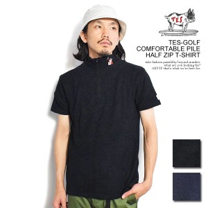 The Endless Summer エンドレスサマー TES-GOLF COMFORTABLE PILE HALF ZIP T-SHIRT メンズ Tシャツ 半袖 TES パイル atftps