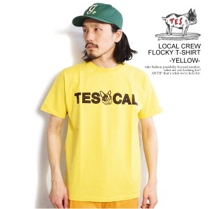 The Endless Summer エンドレスサマー TES LOCAL CREW FLOCKY T-SHIRT -YELLOW- メンズ Tシャツ 半袖 TES USコットン 送料無料 atftps