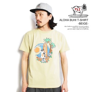 The Endless Summer エンドレスサマー TES ALOHA BUHI T-SHIRT -BEIGE- メンズ Tシャツ 半袖 TES USコットン ストリート atftps