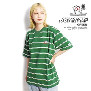 The Endless Summer エンドレスサマー TES ORGANIC COTTON BORDER BIG T-SHIRT -GREEN- メンズ Tシャツ 半袖 TES atftps