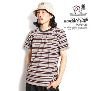 The Endless Summer エンドレスサマー TES 70s VINTAGE BORDER T-SHIRT -PURPLE- メンズ Tシャツ 半袖 TES USコットン atftps