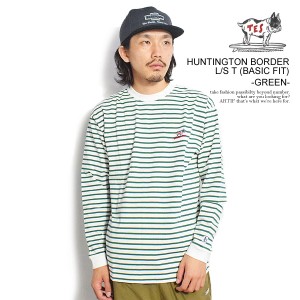 The Endless Summer エンドレスサマー HUNTINGTON BORDER L/S T (BASIC FIT) -GREEN- メンズ Tシャツ 長袖 ロンT ボーダー atftps