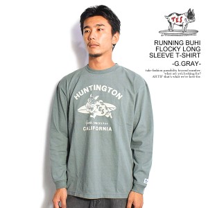 The Endless Summer エンドレスサマー TES RUNNING BUHI FLOCKY LONG SLEEVE T-SHIRT -GREEN GRAY- メンズ Tシャツ 長袖 ロンT 送料無料 