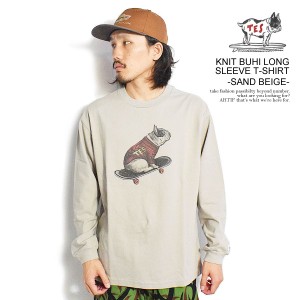 The Endless Summer エンドレスサマー TES KNIT BUHI LONG SLEEVE T-SHIRT -SAND BEIGE- メンズ Tシャツ 長袖 ロンT 送料無料 atftps