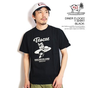 The Endless Summer エンドレスサマー TES DINER FLOCKY T-SHIRT -BLACK- メンズ Tシャツ 半袖 TES USコットン ストリート atftps