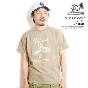 The Endless Summer エンドレスサマー TES DINER FLOCKY T-SHIRT -GREIGE- メンズ Tシャツ 半袖 TES USコットン ストリート atftps