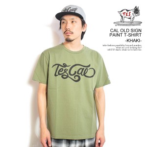 The Endless Summer エンドレスサマー TES CAL OLD SIGN PAINT T-SHIRT -KHAKI- メンズ Tシャツ 半袖 TES USコットン ストリート atftps