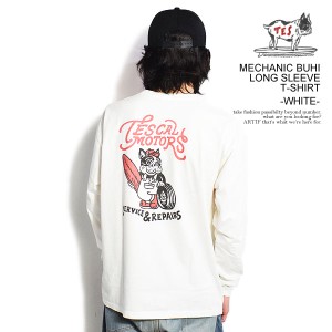 The Endless Summer エンドレスサマー TES MECHANIC BUHI LONG SLEEVE T-SHIRT -WHITE- メンズ Tシャツ 長袖 ロンT atftps