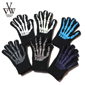 50％OFF SALE セールVIRGO ヴァルゴ SKULLS HAND GLOOVE スカルニット グローブ 手袋 ニットグローブ atfacc