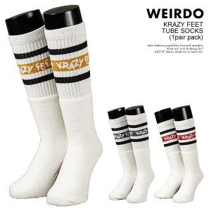 WEIRDO ウィアード KRAZY FEET - TUBE SOCKS (1pair pack) メンズ ソックス 靴下 ハイソックス ラインソックス ストリート atfacc