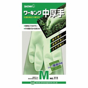 4901792026437 Ｎｏ．111ワーキング中厚手グリーン　Ｍ 生活用品・家電 食器・台所用品 ビニール手袋 ショーワ 