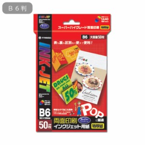 インクジェット用紙 B6判 50枚入 マットタイプ 厚紙 インクジェット専用紙 ササガワ タカ印 特厚紙 12A7625 カー