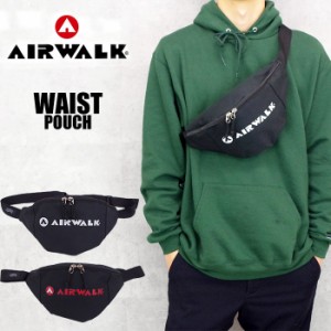 エアウォーク AIRWALK ウエストバッグ ウエストポーチ メンズ レディース ボディバッグ ブラック A185129 ロゴ 