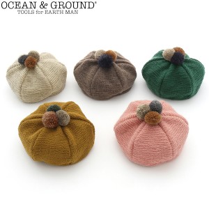 OCEAN&GROUND オーシャンアンドグラウンド 帽子 ベレー帽 キッズ ベビー ポンポンベレー S M L 122310