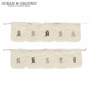 OCEAN&GROUND オーシャンアンドグラウンド 巾着袋 小 きんちゃく袋 イニシャル刺繍 巾着 キッズ 1225903 