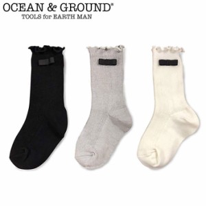 メール便 Ocean＆Ground オーシャンアンドグラウンド ソックス 靴下 キッズ 女の子 1足 クルーソックス 子供 