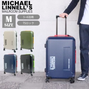 スーツケース Mサイズ MICHAEL LINNELL ロゴ プリントキャリー 50L ML-0868-58 3泊〜4泊 静音