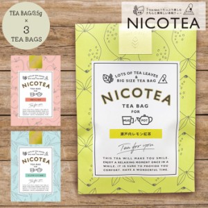 紅茶 ティーバッグ ギフト 大きめティーバッグ 茶葉 NICOTEA ニコティー レター 瀬戸内レモン 青森りんご ピュアダー