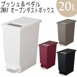 ゴミ箱 スリム キッチン ペダル ふた付 ダストボックス ユニード プッシュ＆ペダル 20L ごみ箱 おしゃれ 2way シンプ