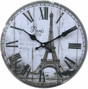 掛け時計 おしゃれ アナログ 時計 壁掛け時計 28cm パリ Paris モチーフクロック インテリア 雑貨 壁掛け 掛時計