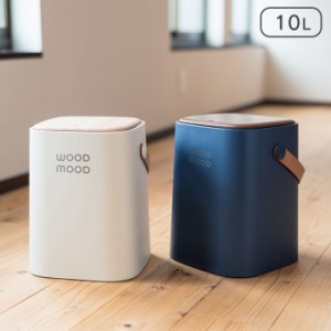 ゴミ箱 おしゃれ 10リットル ふた付き WOOD MOOD 持ち手付き ごみ箱 10L 北欧 シンプル 持ち運び 押して開く