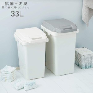 ゴミ箱 ふた付き 屋外 分別 抗菌 防臭 抗菌ペール 33L ホワイト グレー GBED015 GBED016 パッキン 密閉