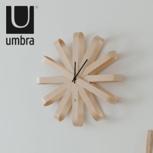 掛け時計 シンプル 木製 おしゃれ リボン umbra 北欧 壁掛け 時計 壁掛け時計 掛時計 アンブラ ウォールクロック ク