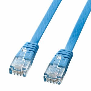 Cat6 LANケーブル 3m 薄型 ライトブルー [KB-FL6-03LBN]