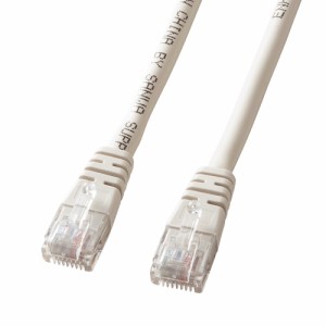 Cat 5e LANケーブル 5m 単線 ライトグレー [KB-T5T-05N]