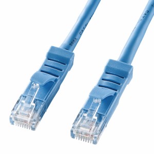 Cat 5e LANケーブル L型コネクター 0.3m ライトブルー より線 [KB-T5YL-003LB]