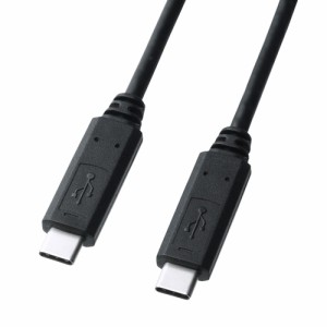 USB2.0 Type Cケーブル 1m ブラック USB PD対応[KU-CCP510]