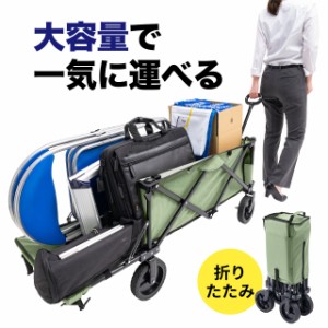 キャリーワゴン コンパクト 収納 大容量 大型ホイール カバー丸洗い対応 耐荷重80kg[100-CART015]