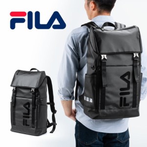 FILA リュック 大容量22L 黒 メンズ レディース スクエアリュック[200-BAGFLA1BK]