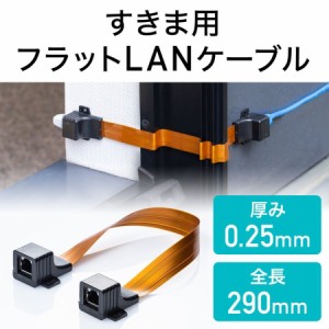 隙間用 LANケーブル 中継アダプタ Cat5相当 窓 サッシ ドア フラットケーブル 屋外[500-LAN-FLFF]