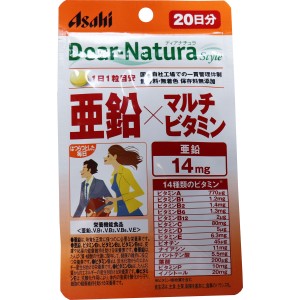 サプリ アサヒ ディアナチュラスタイル 亜鉛×マルチビタミン 20日分 20粒入 4946842639373 普通郵便のみ送料込