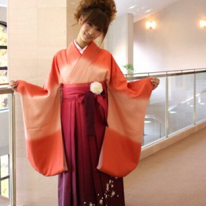 卒業式 袴セット レンタル  2尺袖着物＆袴 フルセットレンタル 赤 ピンク 袴レンタル 上品