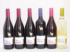 チリ産ワインアルパカ6本セット(赤ピノ・ノワール(ミディアムボディ) 赤シラー(フルボディ) 赤カルメネール(フルボディ) 白ソーヴィニヨ