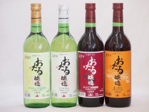 おたるスペシャル4本セット(おたる醸造 生葡萄酒 山ぶどう やや甘口 おたる醸造 生葡萄酒 赤 甘口 おたる醸造 デラウェア 生葡萄酒 やや