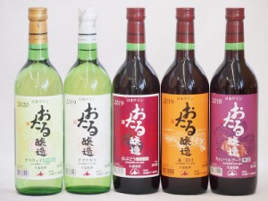 おたるスペシャル5本セット(おたる醸造 生葡萄酒 山ぶどう やや甘口 おたる醸造 生葡萄酒 赤 甘口 北海道赤ワイン キャンベルアーリ辛口 