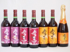 おたるワイン7本セット(キャンベルアーリ赤ワイン生葡萄酒 辛口 キャンベルスパークリング赤ワインやや甘口 赤ワイン生葡萄酒 甘口 赤ワ